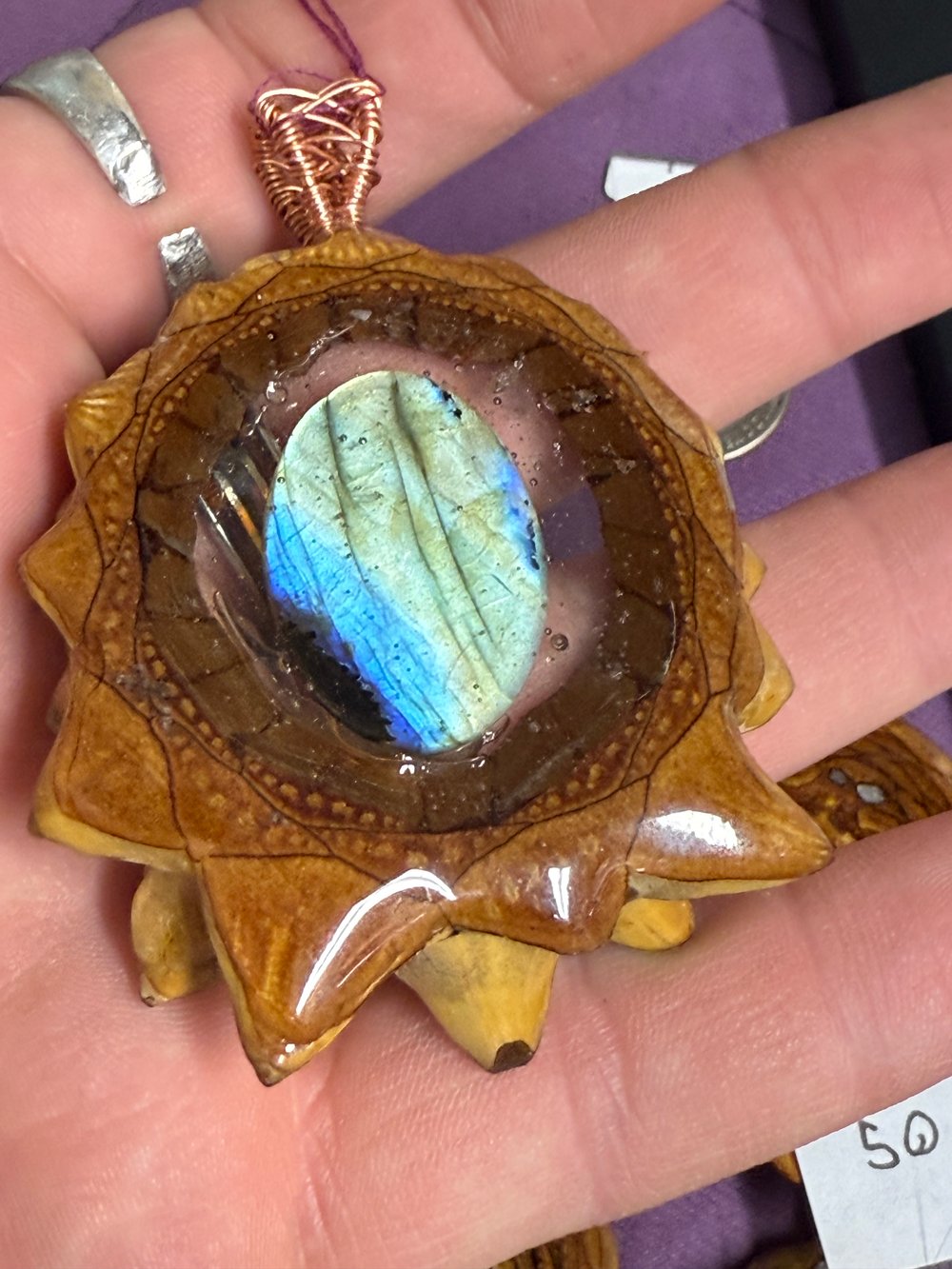 Image of Labradorite Pinecone Pendant #38