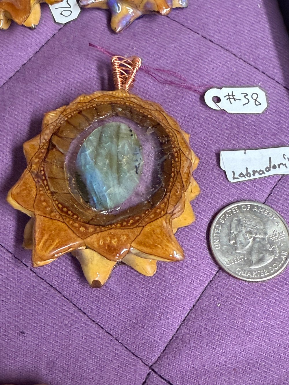 Image of Labradorite Pinecone Pendant #38