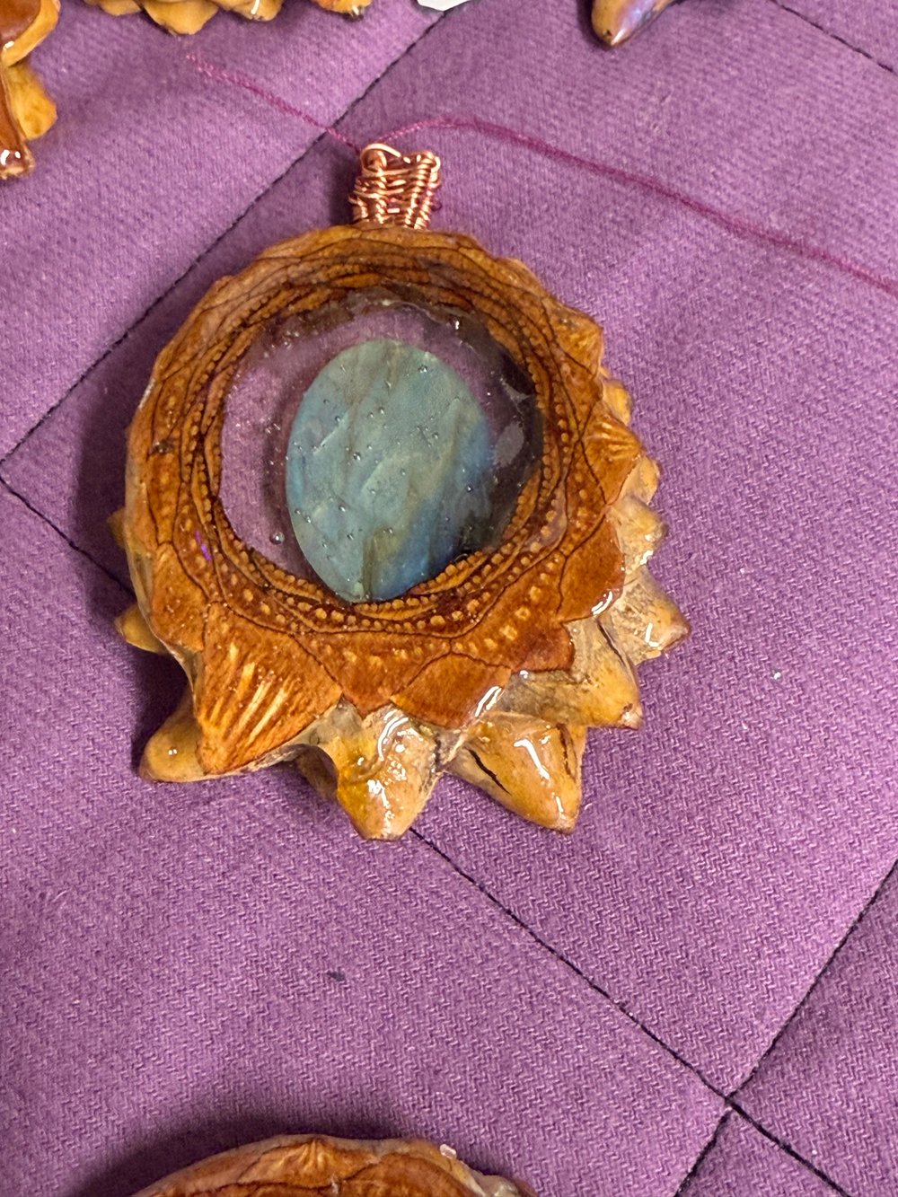 Image of Labradorite Pinecone Pendant #38