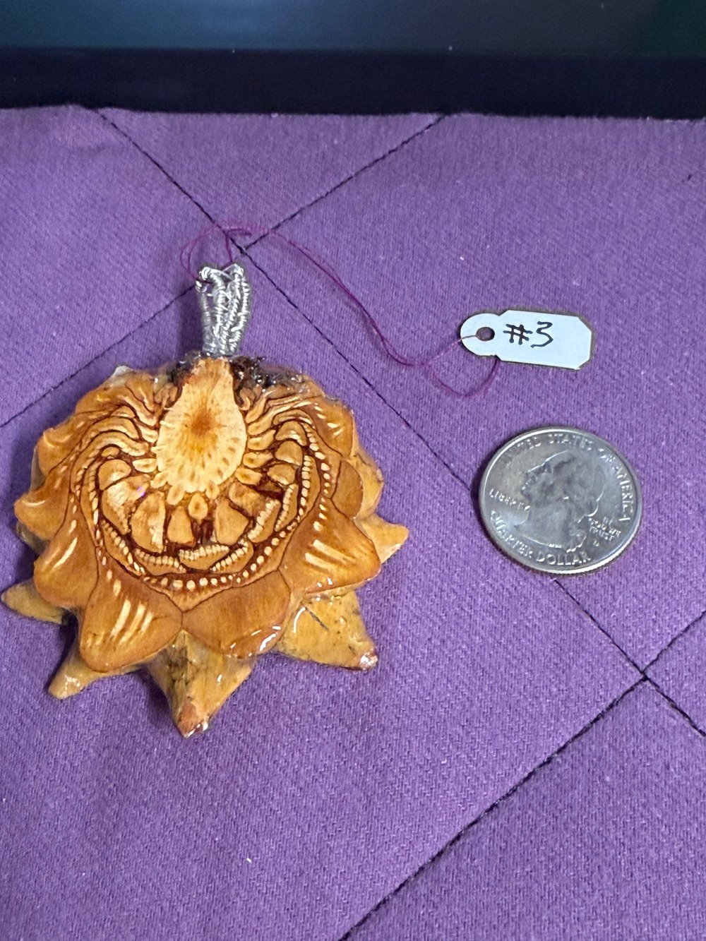 Image of Crazy Lace Agate Pinecone Pendant #3