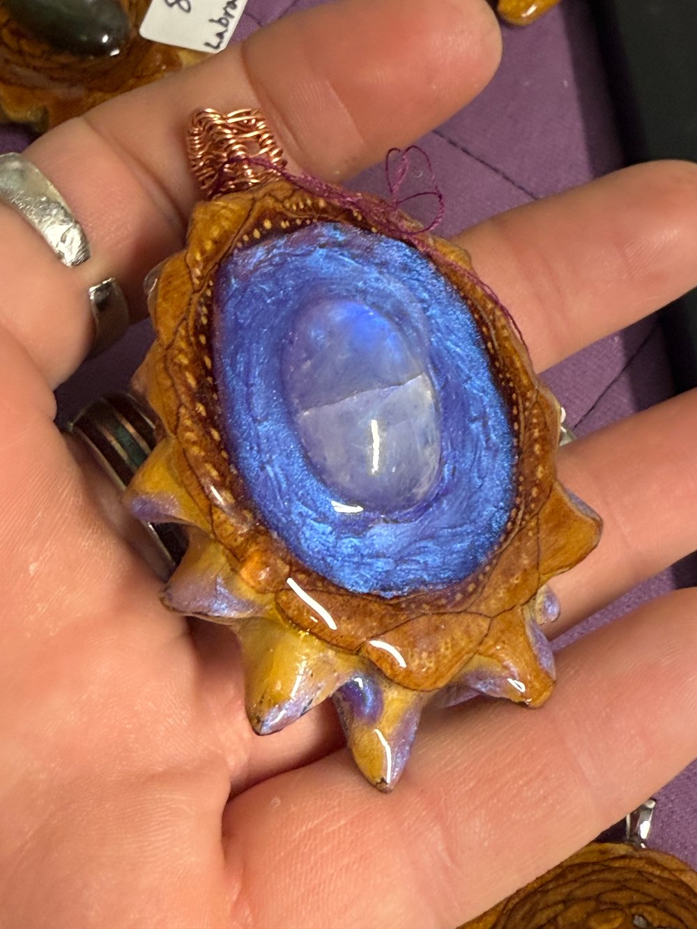 Image of Moonstone Pinecone Pendant #29