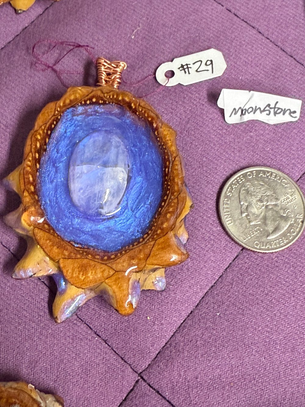 Image of Moonstone Pinecone Pendant #29