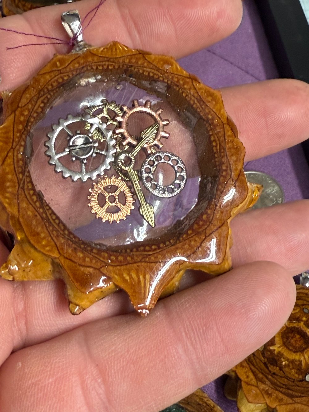 Image of Steampunk Pinecone Pendant #39