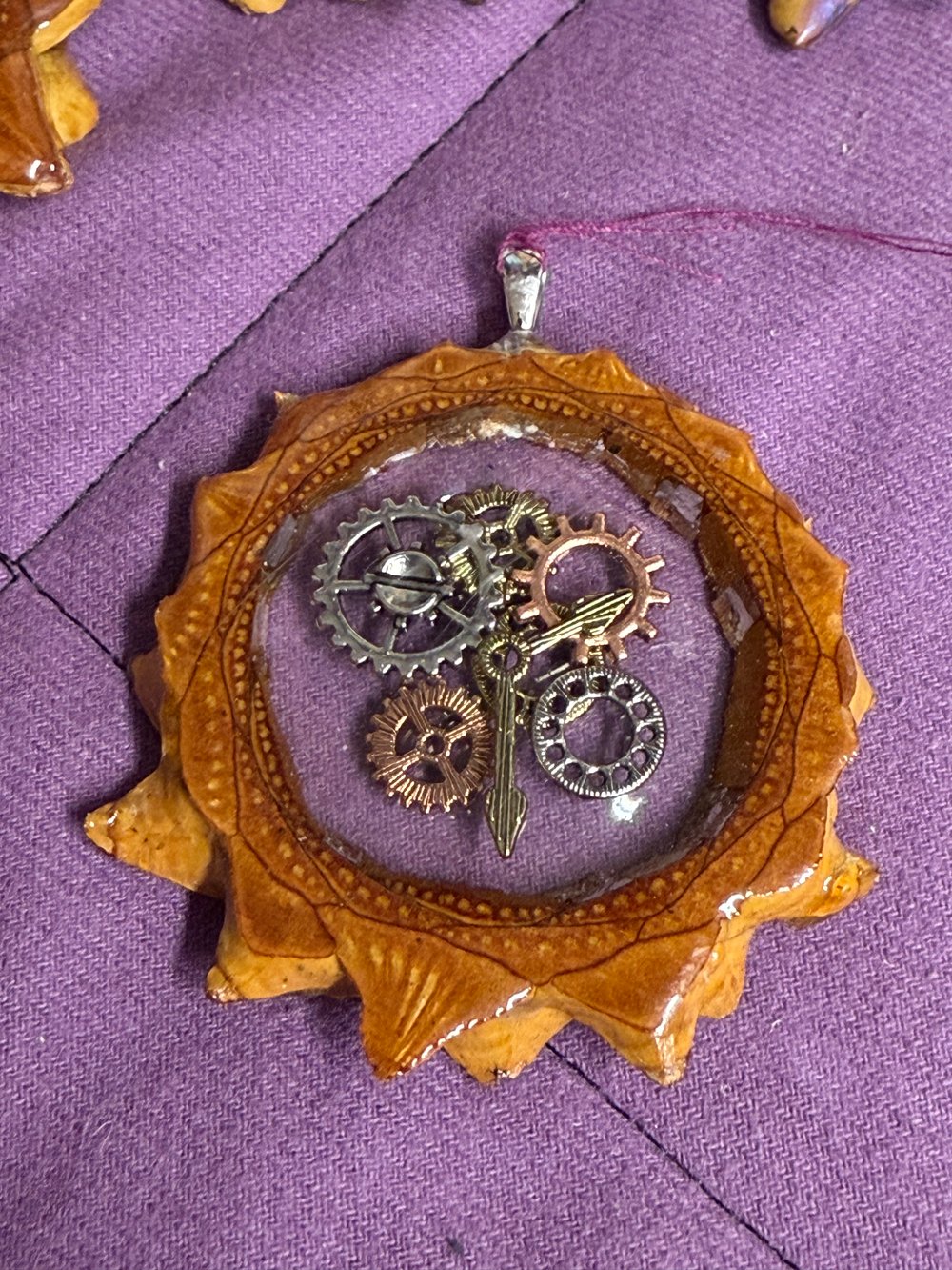 Image of Steampunk Pinecone Pendant #39