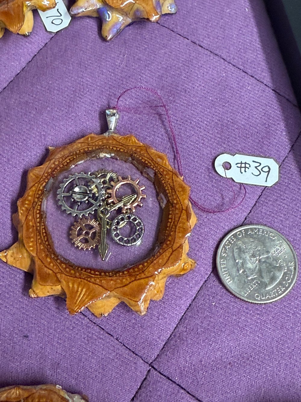 Image of Steampunk Pinecone Pendant #39