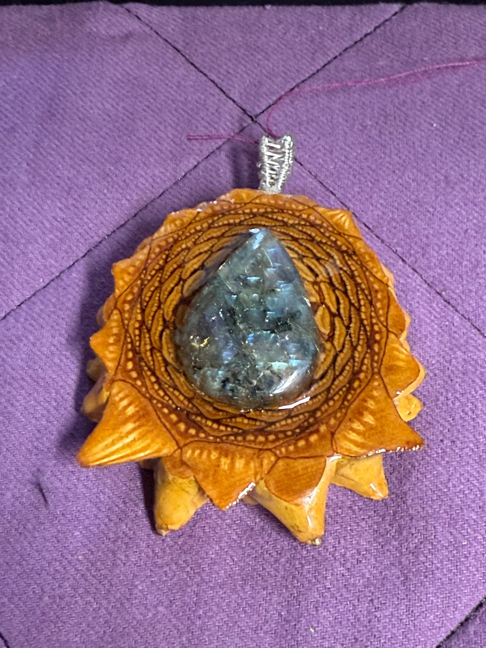 Image of Labradorite Pinecone Pendant #5