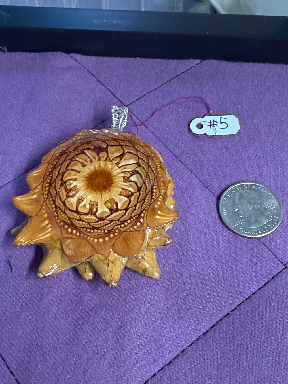 Image of Labradorite Pinecone Pendant #5