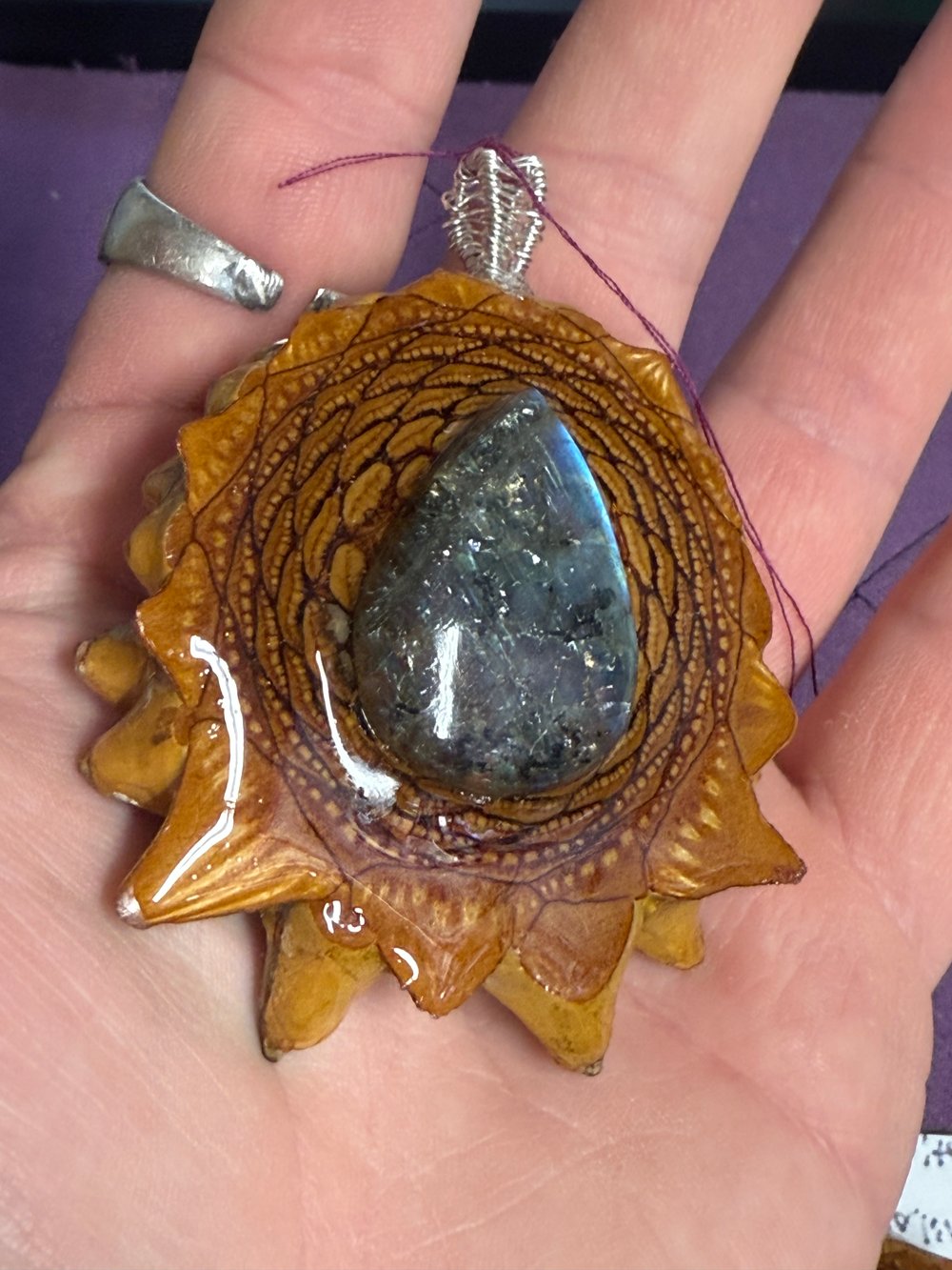 Image of Labradorite Pinecone Pendant #5