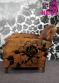 INK AND LEATHER CHAIR  FLOWER 