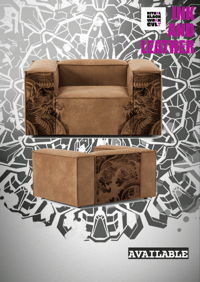 INK AND LEATHER BIG CHAIR