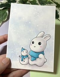 Image 2 of Cute Snow Bunny Art Print