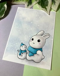 Image 3 of Cute Snow Bunny Art Print