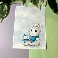 Image 1 of Cute Snow Bunny Art Print