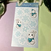 Image 1 of Cute Snow Bunny Sticker Sheet