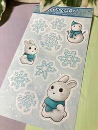 Image 2 of Cute Snow Bunny Sticker Sheet