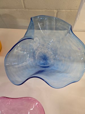 Image of Blue Wavy Bowl 11" wide x 6" high
