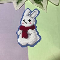 Image 1 of Cute Pixel Snow Bunny Waterproof Vinyl Sticker