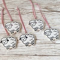 Image 1 of Mini Motley Sanctuary Ceramic Sheep Ornament.