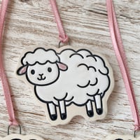 Image 3 of Mini Motley Sanctuary Ceramic Sheep Ornament.