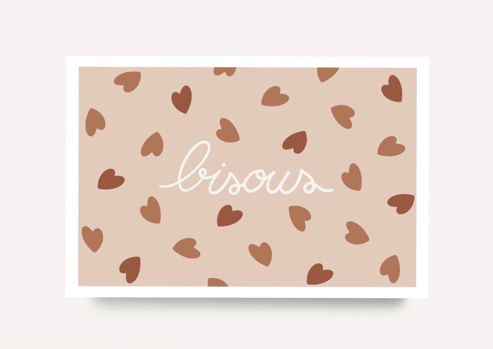 Image of Carte - Bisous coeurs