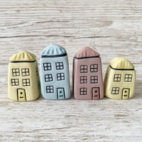 Image 1 of SALE Coloured Clay Mini Ceramic Houses