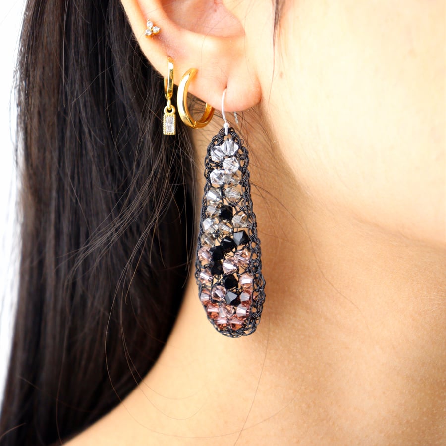 Image of CYPRESS Earrings - Black Rose