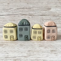 Image 1 of Coloured Clay Mini Ceramic Houses.