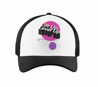 Image 1 of Lift Up , Level Up 3 - Trucker Hat ( White / Black )