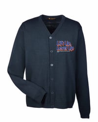 "Lift Up , Level Up" 2 - Navy CARDIGAN SWEATER