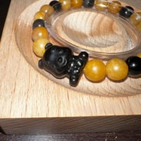 Image 2 of Yellow Aventurine/Sliver Obsidian Winne the Pooh Bracelet