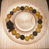 Image 1 of Yellow Aventurine/Sliver Obsidian Winne the Pooh Bracelet