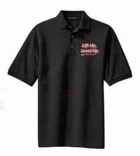 "Lift Up , Level Up" 1 - Black POLO Shirt 