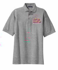 "Lift Up , Level Up" 1 - Grey POLO Shirt