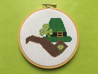 Image 1 of St. Patrick's Day Irish Clover Cross Stitch Pattern PDF