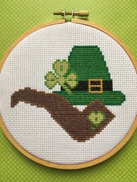 Image 2 of St. Patrick's Day Irish Clover Cross Stitch Pattern PDF