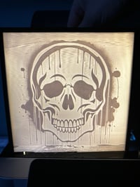 Image 1 of Drippy Skull Black and White litho light box LE run