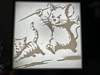 Image 1 of Mouse and Cat - Black and white Litho light box LE run 