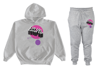 Image 1 of "Lift Up , Level Up" 3 - Athletic Grey Jogger Set