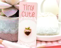 Image 2 of Tiny Chocolate Strawberry Enamel Pin