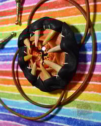 Image 1 of Tri Eye Orange Wyrm Bolo Tie