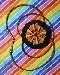 Image 2 of Tri Eye Orange Wyrm Bolo Tie