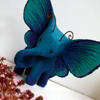 Image 3 of Dark & Light Turquoise Elephant Butterfly Sculpture