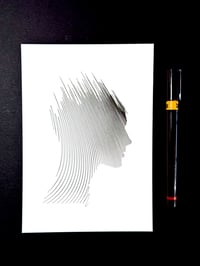 Image 3 of Face Silhouette — 5x7" pen plot