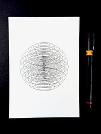 Image 3 of Sphere Study 05 — 5x7" pen plot