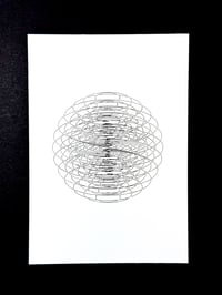 Image 1 of Sphere Study 05 — 5x7" pen plot