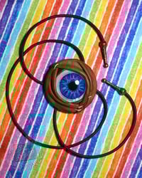 Image 2 of Wide Blue Cy Ey Bolo Tie