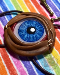 Image 1 of Wide Blue Cy Ey Bolo Tie