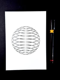 Image 3 of Sphere Study 06 — 5x7" pen plot