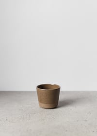 Image 1 of Dark brown flat white cup