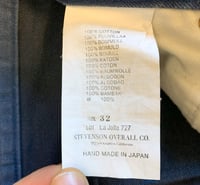 Image 9 of Stevenson Overall co. 727 La Jolla indigo dyed jeans, size 32 (fits 33”)